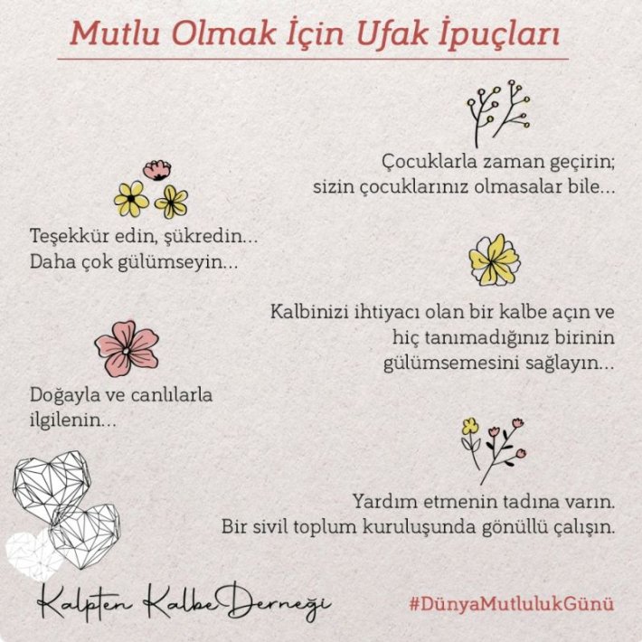 Dünya Mutluluk Günü’nü İyileşerek Kutlamak…