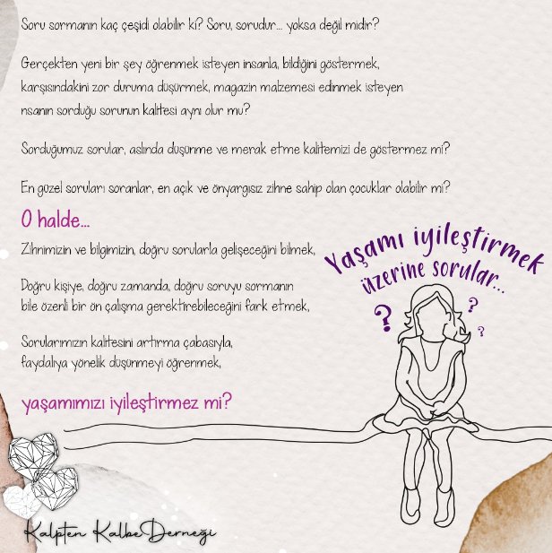 Yaşamı İyileştirmek Üzerine Sorular – 1